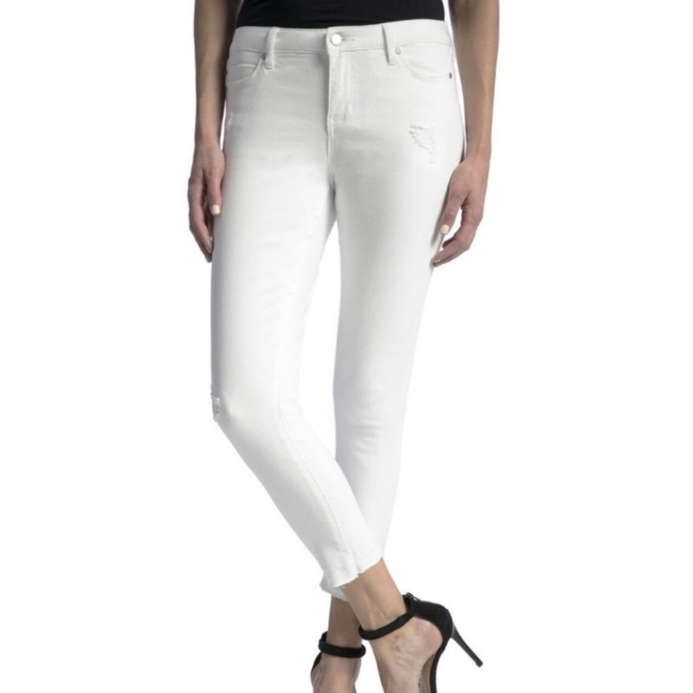 Liverpool Avery Crop in Atrium White with destruction